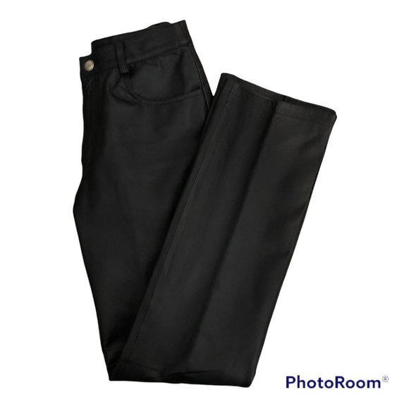 NEWPORT NEWS 100% Black Leather Pants sz. 4 - Picture 5 of 9